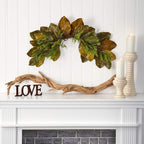 Nearly Natural 35in. Fall Magnolia Leaf Artificial Swag