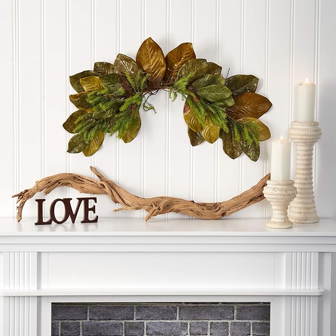 Nearly Natural 35in. Fall Magnolia Leaf Artificial Swag
