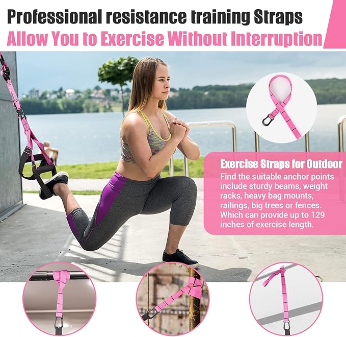 Home Resistance Training Kit, Resistance Trainer Exercise Straps with Handles, Door Anchor and Carrying Bag for Home Gym, Bodyweight Resistance Workout Straps for Indoor & Outdoor