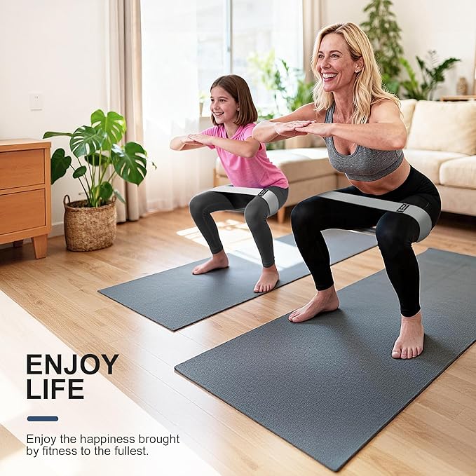 Fabric Resistance Bands for Working Out, 3-Level Non-Slip Exercise Bands for Men and Women, Booty Bands Equipment for Home Workout, Pilates, Yoga, Fitness.