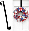 HOOSUN 4th of July Decorations Wreath Hangers for Front Door,12" Patriotic Wreath Hook Holder Over The Door Hanger,Metal Garland Hangers Hook for Patriotic Independence Christmas Porch Decor