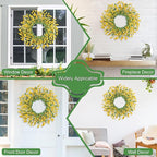 Artgar Front Door Wreath 26 Inch Spring/Summer Wreaths for Front Door, Front Door Wreaths for All Seasons for Indoor Outdoor Home Office Wall Window Wedding Farmhouse Decor (Yellow)
