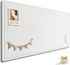Large Bulletin Board, 60 X 35 Inches Felt Cork Board with 40 Pushpins, Foldable Felt Notice Pin Board Photo Display Board with Self-Adhesive Tape for Office Home School (White, 60x35 inch)