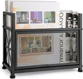 Black Magazine Holder, Metal Magazine Rack Floor, Mesh Magazine File Holder, Magazine Storage Basket, Magazine Holders for Classroom，Magazine Stand for Desk, Folder Organizer Bin for Books