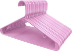 Utopia Home Plastic Hangers 50 Pack - Space Saving Clothes Hanger - Durable & Strong Closet Organizers and Storage with Built-in Strap Hooks - Essential for Shirts, Pants, Skirts & Coats (Pink)