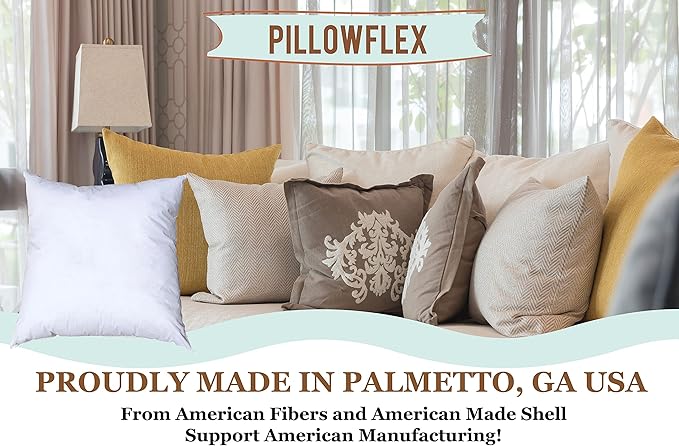 Pillowflex Premium Polyester Throw Pillow Insert - 26x26 - Ultra Soft Square Throw Pillow, Couch Sham, Lumbar, Back, Sofa - Machine Washable - Decorative Accent Form - 1 Soft Pillow