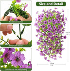 Homsunny Artificial Fake Flowers Plants for Outdoor Spring Summer Decoration, 2PCS Faux Daisy Silk Flowers Outside No Fade UV Resistant Realistic Home Decor for Porch Patio Balcony (Purple)