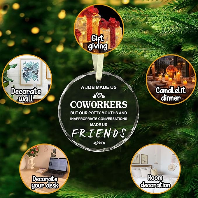 BSQUIELE Christmas Coworker Gifts - Coworker Ornament - Ornament Gift for Boss, Manager, Coworkers - Boss Gifts - Christmas Decoration Gift for Colleague, Leader, Office, Friend, Work