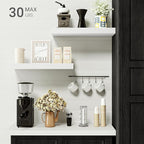 Vivelove 16 inch Floating Shelves for Wall, Bathroom Shelves Over Toilet, Wall Shelf for Bedroom, Living Room, Kitchen, Office Home Decor, Narrow Shelves with Invisible Brackets - Set of 2, White