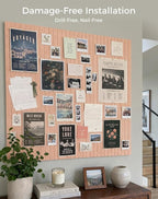 Aothia 12-Pack Felt Bulletin Board Tiles 48"x36", Modular Pin Board for Smooth Walls, Cork Board Alternative for Notes & Photos, 0.35" Thick, 70 Adhesive Tabs & 40 Pins, Pink