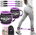 Ankle Resistance Bands with Cuffs, Workout Sets for Women, Resistance Bands for Working Out, Exercise Band for Leg Booty, Home Gym Workout Equipment, Ankle Weights Fitness Band Set