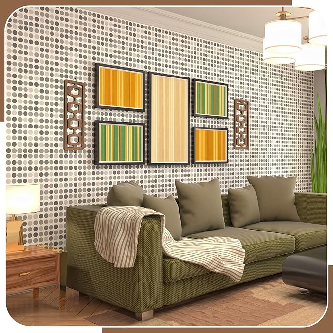 CroBlissful 2 Pcs Mid Century Modern Wall Art Wood Mid Century Elegance Decor Accents Abstract Wall Sculpture Geometric Panels for Interior Panel Art for Home Living Room(Brown)