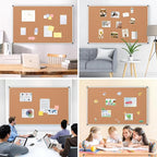 Extra Large Cork Bulletin Board 60" X 36", Silver Aluminum Framed 5'x3' Corkboard for Wall, Wall Mounted Notice Pin Board with 18 Push Pins for School, Home & Office