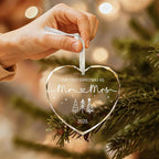 First Christmas Married Ornament 2025, Mr and Mrs Gifts, Wedding Gifts, Bridal Shower Gift Just Married Ornament Gift for Newlywed, Christmas Ornaments 2025 for Couple, Xmas Hanging Ornament