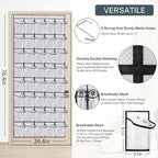 40-Pocket Over the Door Shoe Organizer - Large Mesh Pocket Hanging Shoe Organizer,Behind the Door Shoes Storage Holder Hanger (Coffee color)