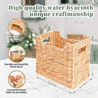 Magazines Holders, Handwoven Magazine Basket for Bathroom, Water Hyacinth Wicker Magazine Rack for Books, Files, Newspapers, Rectangular, 14.2 x 11.4 x 6.7 inch