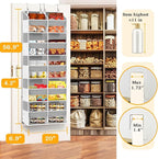 2 Pack Over The Door Organizer 5 Tiers, Extra Large Behind Door Storage of 10 Compartments, 80 lbs Weight Capacity Over Door Organizer, Door Hanging Organizer for Closet, Diaper Organizer, Light Gray