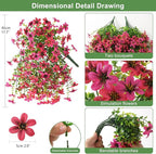 INQCMY Artificial Flowers for Outdoor Faux Hanging Plants Spring Outside Decoration,2Bundles Fake Silk Flowers Realistic Outdoor Flowers No Fade UV Resistant Porch Patio Window Yard Balcony Decor