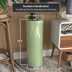 Red Lantern 24" Porcelain Umbrella Stand Celadon