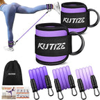 Ankle Resistance Bands with Cuffs for Women & Men - 3-Level Adjustable Leg & Glute Workout Equipment, Portable Home Gym Exercise Bands for Kickbacks, Hip Thrusts, Yoga, Strength Training