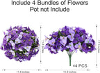 Faux Bougainvillea Artificial Flowers for Outdoors Spring Decor, UV Resistant Outdoor Fake Plants 4 Bundles Realistic Silk Bougainvillea Flowers for Outdoor Porch Patio Window Planter Garden Home