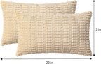Aegero Pack of 2 Corduroy Decorative Throw Pillow Covers 12x20 InchSoft Boho Striped Pillow Covers Modern Farmhouse Home Decor for Sofa Living Room Couch Bed(Beige)