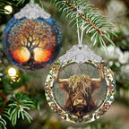 Cattle Stained Glass Orament - Christmas Ornament - Christmas Decorations for Tree - Holiday Present ldeas - Gift Exchange