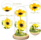 Valentines Day Rose Gifts for Her,Valentines Gifts for Women,Valentines Birthday Gifts for Women,Valentine's Day Flowers Gifts for Mom Girlfriend Wife,Sunflower In A Glass Dome Gifts for Valentine Day