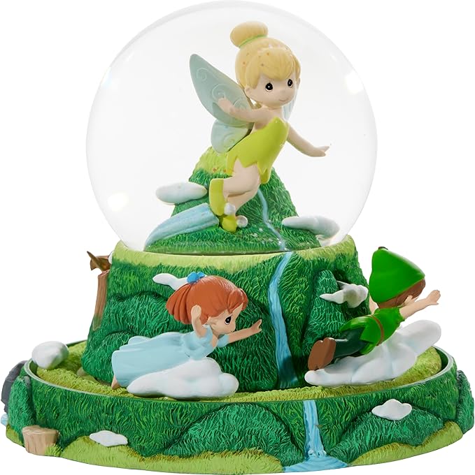 Precious Moments Faith, Trust, and Pixie Dust Disney Peter Pan Musical Snow Globe