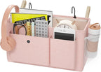 Edudif Bedside Caddy Bedside Organizer with Fixed Straps & Water Bottle Holder, Bunk Bed Caddy ideal for Home, Dorm, Hospital, Crib, Versatile Bedside Storage Solution