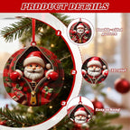 3D Santa Ornaments for Christmas Tree,Christmas Tree Fun Santa Decorations, Resin Funny Holiday Decoration, Christmas Ornaments Hanging Decoration Gift
