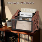 Magazine Holder,3-Compartment Magazine Rack Floor,Wood Magazines File Holder Organizer,Rustic Magazines Storage Basket for Books,Newspapers,Mails,Files
