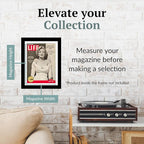 Creative Picture Frames 10.5 x 14 Magazine Frame with Full-Strength Glass, Holds Up To A 1/4" Thick Media with Installed Hangers for Easy Mounting, 12x16 Manhattan Black Frame with White Mat