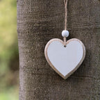 Sun&Beam Heart-Shaped Wooden Decorative Hanging Handmade Hearts Ornaments for Wedding Party Valentine Christmas Home Decoration Car Décor (B-#3, 1Pcs)