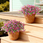 Artificial Flowers for Outdoors, 12 Bundles Multicolor Faux Silk Flower Spring Summer Decoration, Artificial Plants Fake Outdoor Flowers UV Resistant No Fade for Home Planter Porch Patio Yard Decor