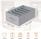 Fixwal 4pcs Wardrobe Clothes Organizer with Board Closet Organizers and Storage 6 Grids Divider Organizers Compartment Storage Bins for Jeans T-shirt Pants Legging