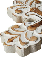 SOFE Decorative Wall Crosses for Home Decor, White Wash Wood Cross for Wall Decor, Rustic Cross to Hang on Wall, Wall Art Hand Carving Unique Pattern, Easter Religious Gifts
