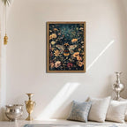 Vintage Framed Wall Art Bee Canvas Prints, Dark College Animals Flowers Wall Decor, Nature Botanical Pictures Art Home Decor for Living Room Bedroom – Dark Wooden Frame 16x24in