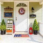 zjlmit 22 Inch 4th of July Wreath with Grapevine Base - Red White and Blue Berry Patriotic Wreath with Hanging Loop for Front Door, Independence Day & Memorial Day Decor