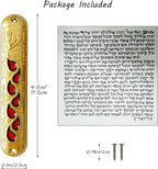 4.5 Inches Hand-Painted Mezuzah, Exquisite Enamel Design with Scroll Included for Jewish Occasions