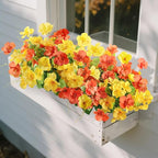 Fake Hibiscus Artificial Flowers for Outdoors Spring Summer Decoration, 6 Bundles Silk Hibiscus Flowers Bouquet UV Resistant Look Real Faux Plants for Outside Planter Front Door Porch Balcony, 2MixHC
