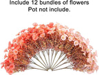 Fake Mums Fall Artificial Flowers Plants for Outdoors Autumn Decoration, 12 Bundles Silk Morning Glory with Eucalyptus Realistic UV Resistant Faux Mums for Outside Planter Yard Garden Home Indoor, Mix