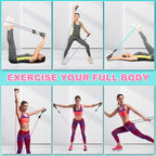 Resistance Band Set. Exercise Bands with Handles, Door Anchor and Ankle Strap. Home Gym, Supports Full-Body Workouts - with Training Guide and Fitness Video
