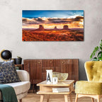Monument Valley Wall Art Arizona Nature Landscape Living Room Wall Decor American National Park Posters Sunset Desert Scenery Canvas Prints Painting Artwork for Bedroom Office Home Decoration 24x48"