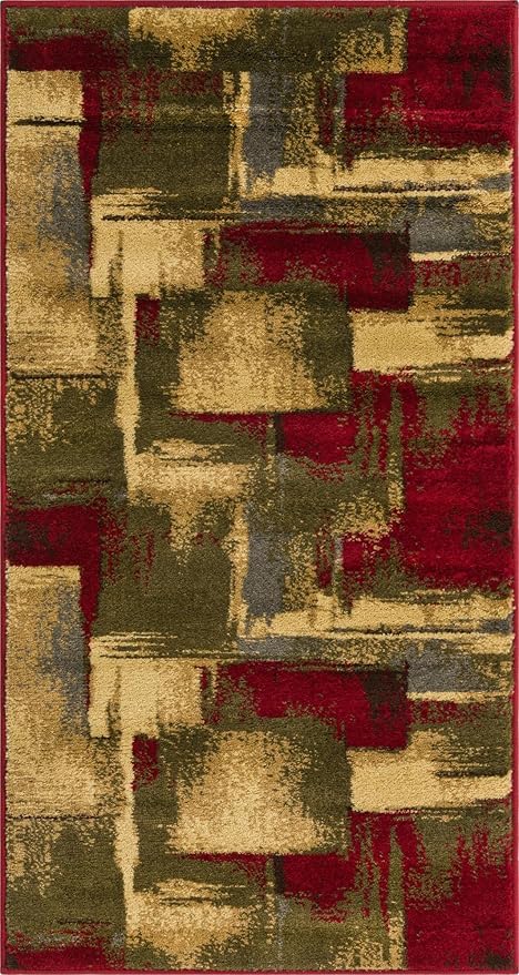 Unique Loom Barista Collection Area Rug - Timor (2' 2" x 3' 11" Runner, Multi/Red)