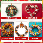 Blulu 22.5 Inch Valentine's Day Wreath Door Hanger Metal Bow Hanging Hook Front Door Metal Hanging Hook Decorative Adjustable for Valentine's Day Holiday Home Window Decor