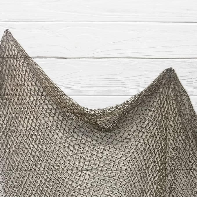 Tumbler Home Fish Net Decorations, Fishing Net Decor for Pirate, Mermaid, Fishing, Halloween, Hawaiian, Tiki or Beach Party Decorations, Fish Netting for Nautical Decor or Ocean Room, 5x10ft (2 Pack)