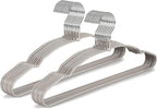 TOPIA HANGER Metal Hangers 20 Pack, Non Slip Clothes Hangers Space Saving, Heavy Duty Rubber Coated Wire Hanger for Coat, Shirt, Dress, Pants-Grey, CT12G
