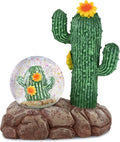 CoTa Global Cactus Snow Globe - Magical Rainbow Water Globe Figurine with Sparkling Glitter, Collectible Novelty Ornament for Home Decor, for Birthdays, Christmas, and Valentine - 45mm