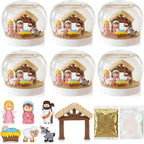 6 Sets 36 Pcs Nativity DIY Snow Globe Craft Kits Water Globes Making Kit with Mini Figurines Accessories Make Your Own Jesus Crafts for First Communion Holidays Party Favors Home Decor